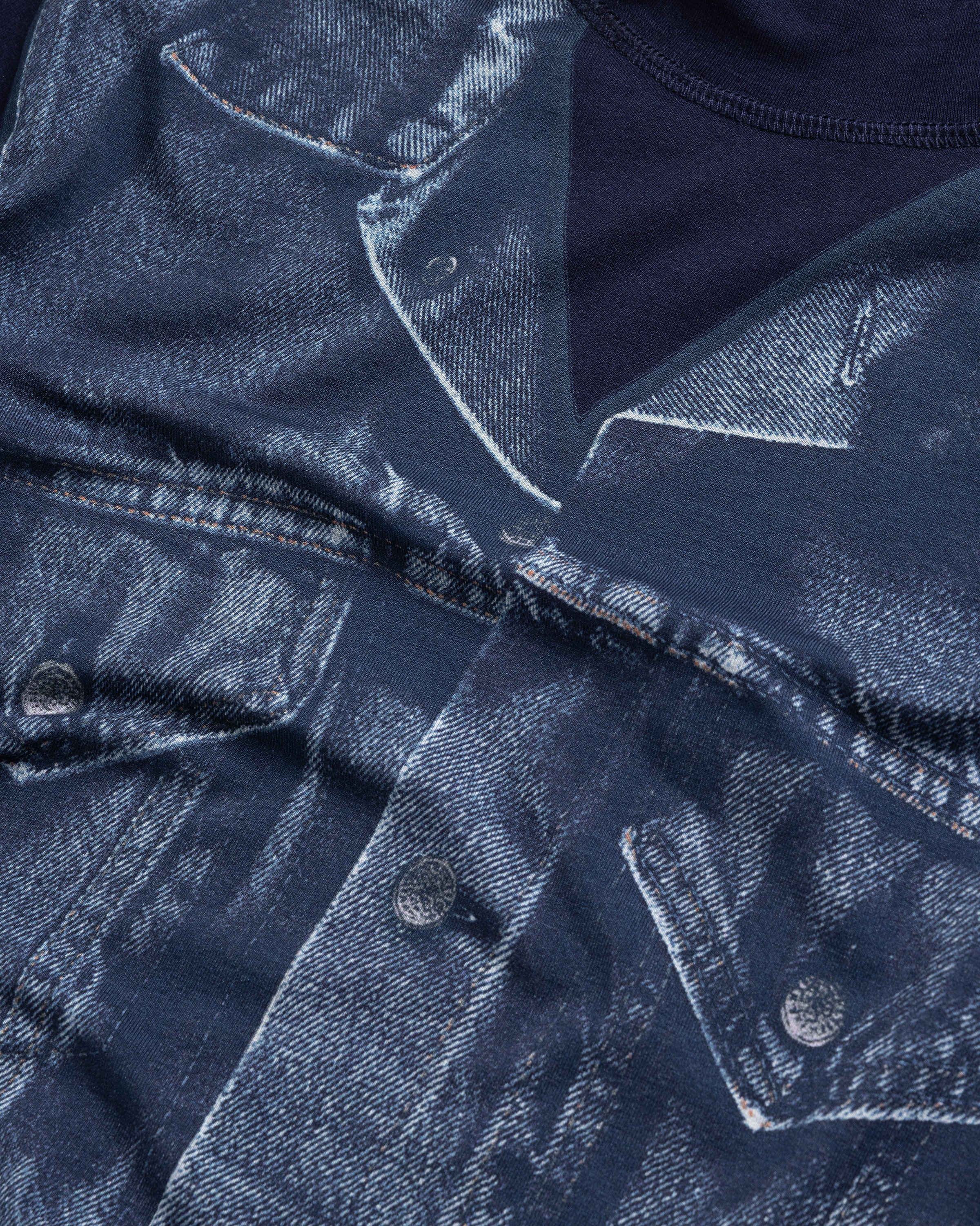 Jean Paul Gaultier Denim Trompe L oeil Long Sleeve Navy Blue